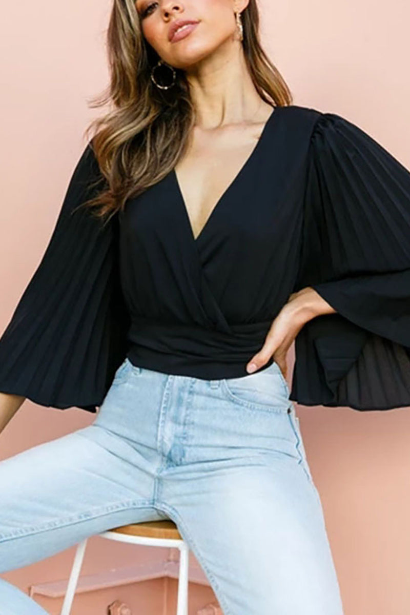 Dance All Night Kimono Sleeve Wrap Top - Fashionpara