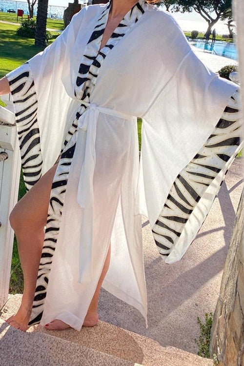 Geometry V Neck Bat Maxi Dress - Fashionpara
