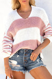 Stripe V Neck Sweater