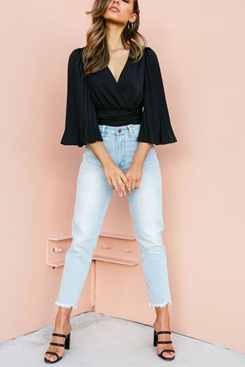 Dance All Night Kimono Sleeve Wrap Top - Fashionpara