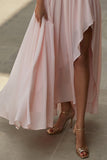 One Shoulder Ruched Asymmetrical Maxi Dress - Fashiondia