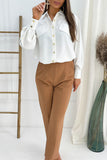 Drop Shoulder Button Shirt - Fashiondia