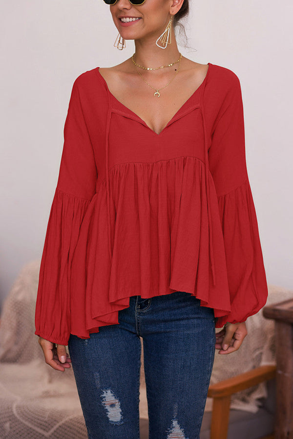 Set Free Cropped Peasant Top - Fashionpara