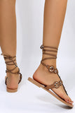 Not Messin' Metal Studded Ankle Wrap Sandals
