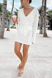 Drawstring Flares Sleeve Cover Up