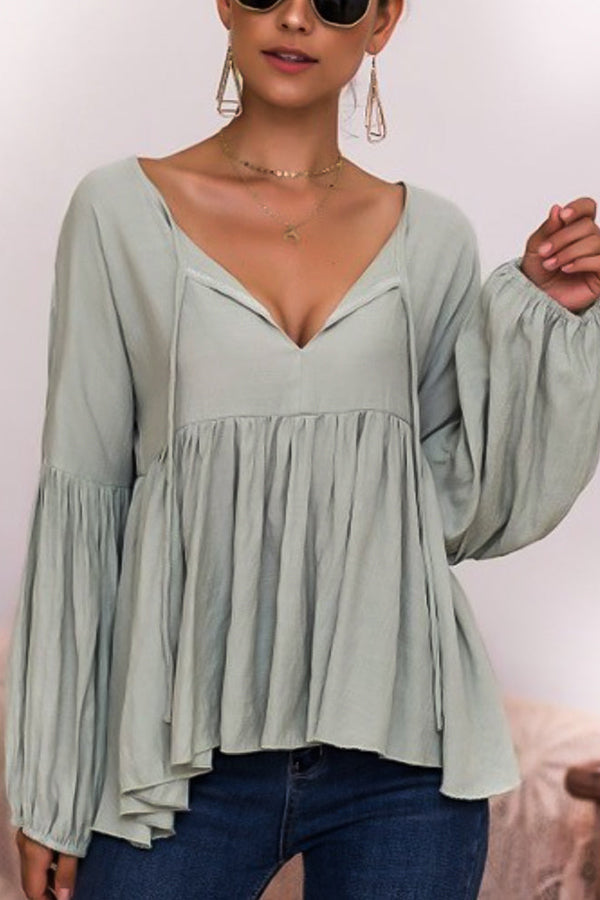 Set Free Cropped Peasant Top - Fashionpara