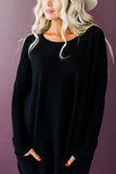 Pockets Long Sleeve Loose T Shirt