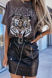 Tiger Print Short Sleeve T Shirt