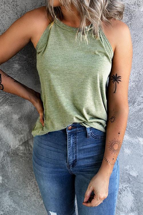 Solid Sleeveless T Shirt - Fashionpara