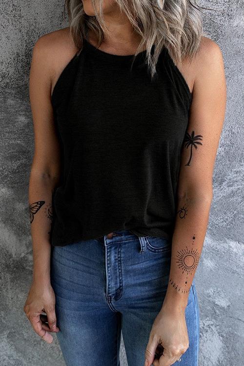 Solid Sleeveless T Shirt - Fashionpara
