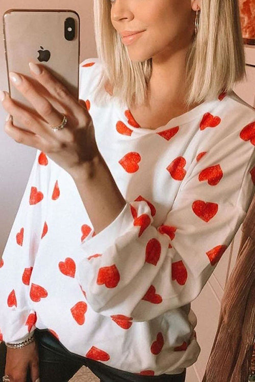 First Love Heart Long Sleeve T Shirt - Fashionpara