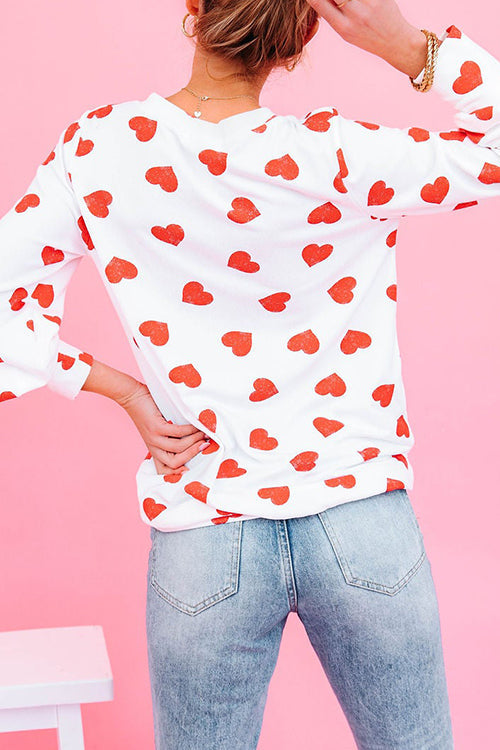 First Love Heart Long Sleeve T Shirt - Fashionpara