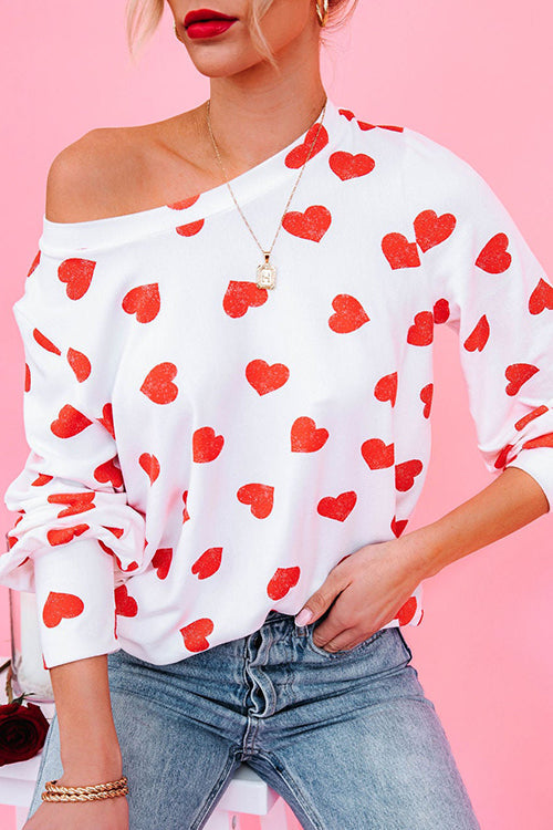 First Love Heart Long Sleeve T Shirt - Fashionpara