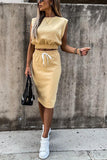 Drawstring Crop Skirt Set