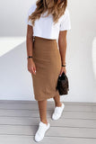 Short Sleeve T Shirt Bodycon Skirts Set