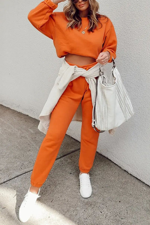 Solid Loose Hoodie Jogger Sets - Fashionpara
