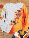 Thanksgiving Maple Leaf Criss-Cross Blouse