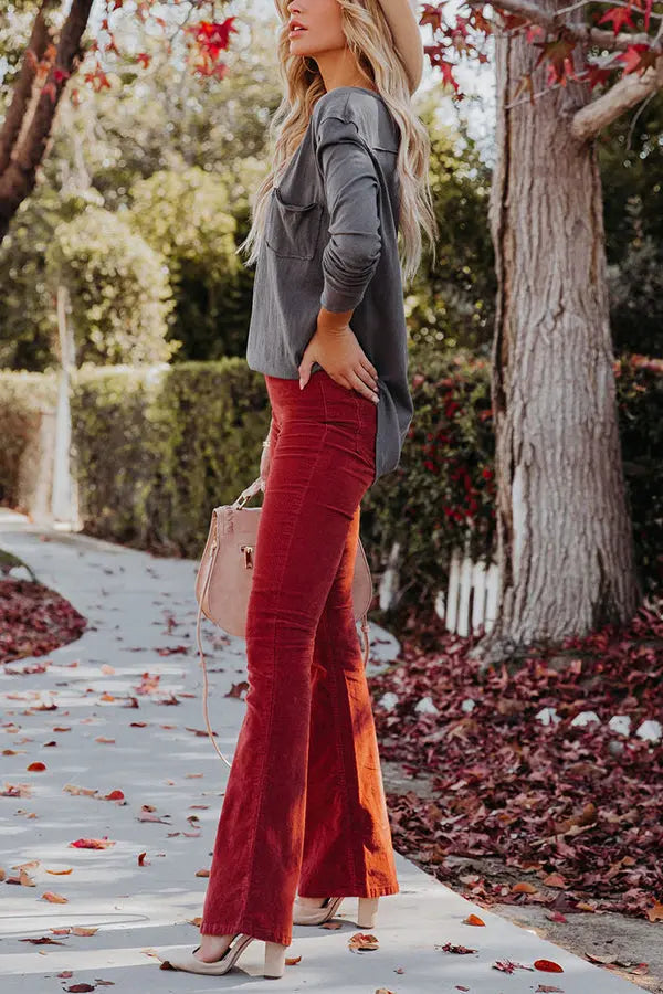 Everyday Long Sleeve Pockets Tee - Fashionpara