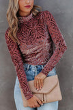 Velvet Burnout Turtleneck Top