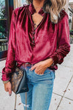 Ruffles Button Vlevet Blouse