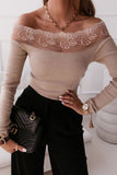 Lace Off Shoulder Knit Top