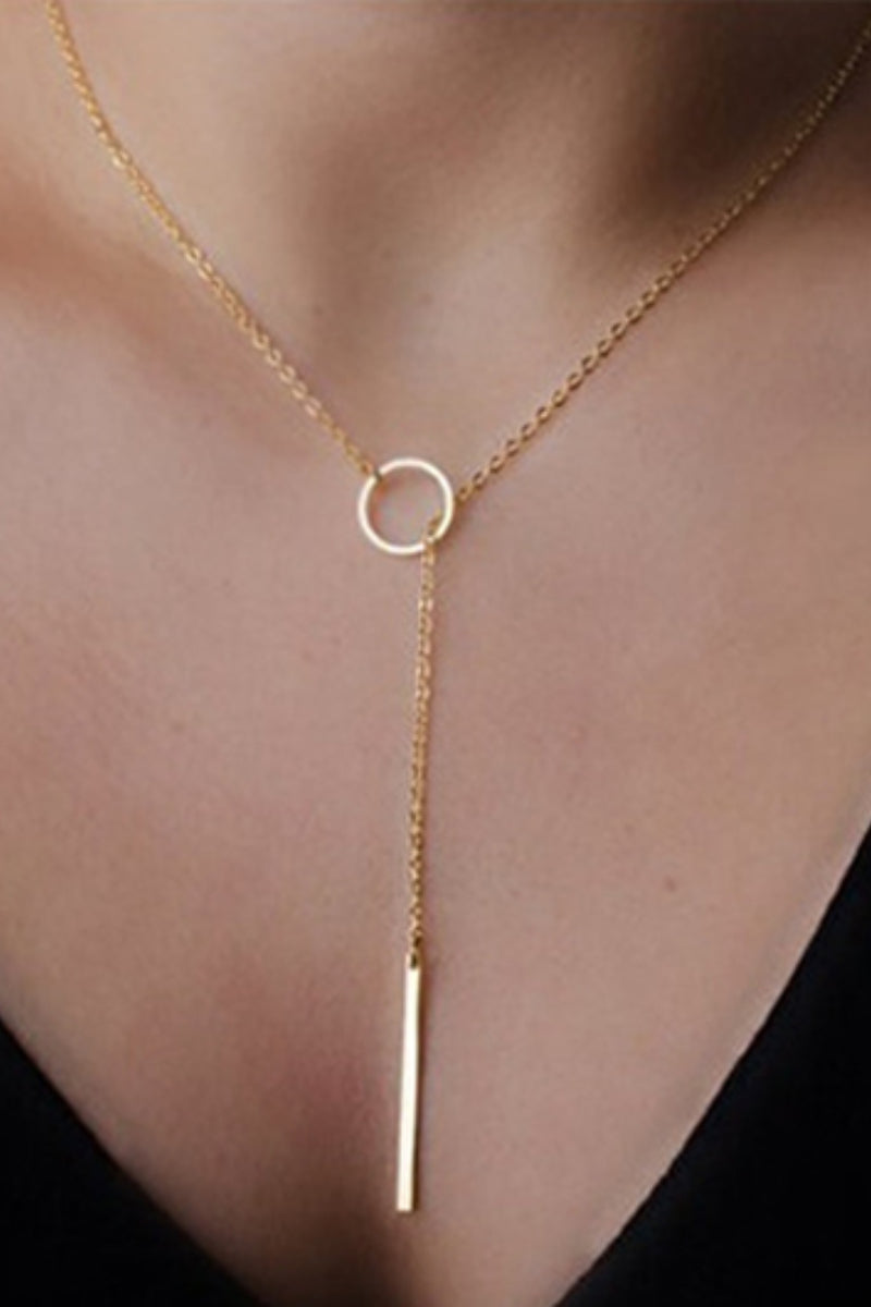 Circular Design Metal Detail Gold Necklace