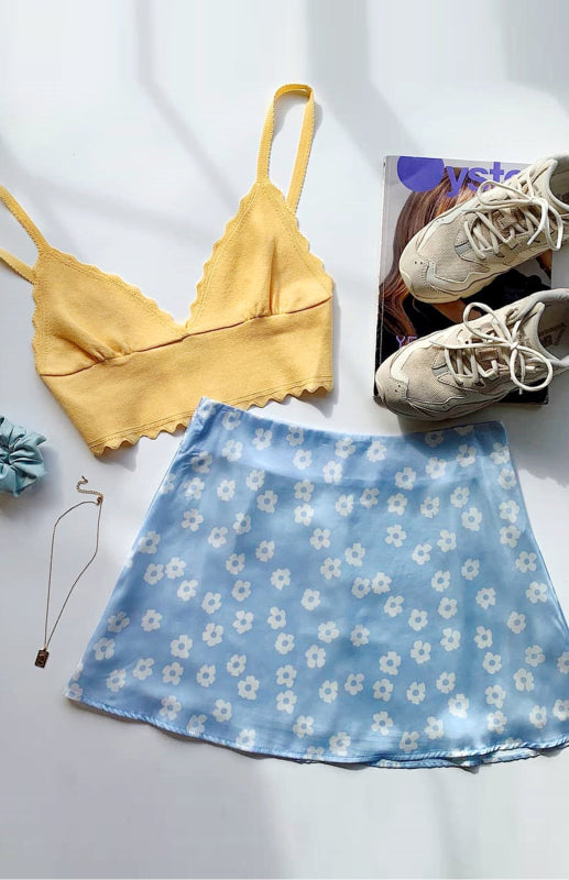 Women's High Waist Satin Print A Fashion Sexy Half-Body Skirt - Fashionpara