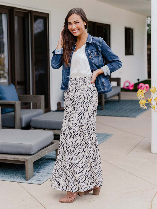 Women's Resort Storm Dot Print Skirt - Fashionpara