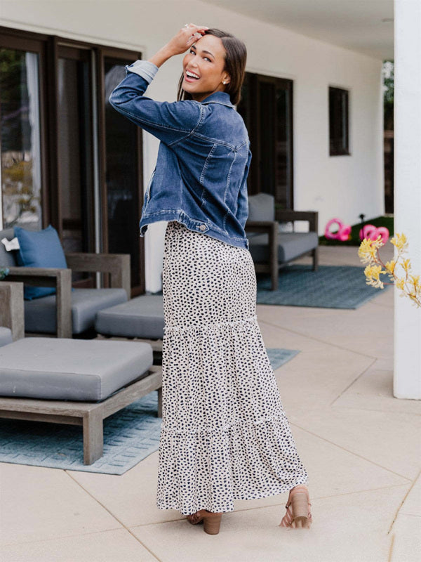 Women's Resort Storm Dot Print Skirt - Fashionpara