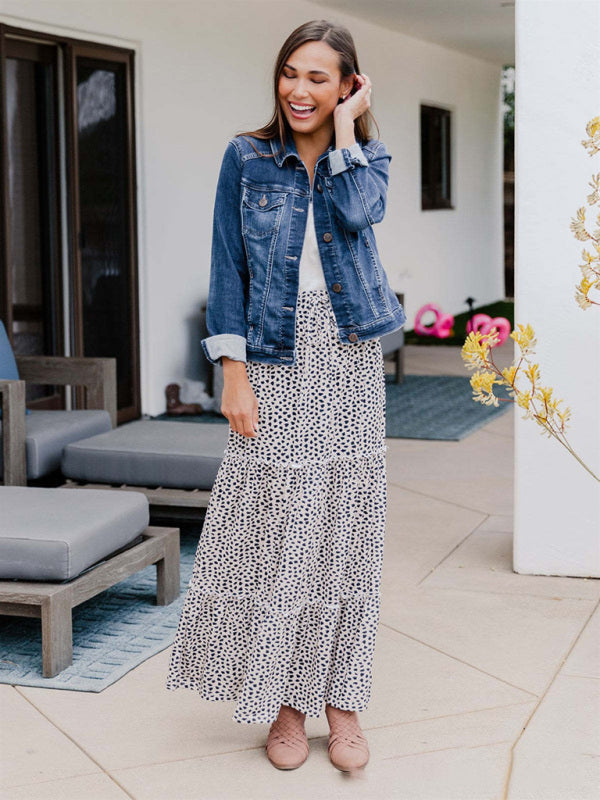 Women's Resort Storm Dot Print Skirt - Fashionpara