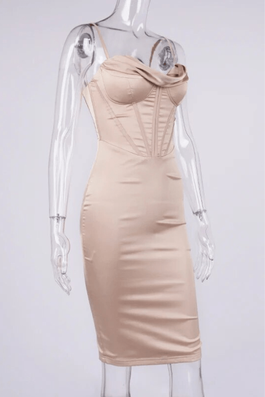 Indi Bodycon Dress - Cream - Fashionpara