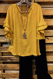 Loose Plus Size Ruffle Sleeve T-Shirt Top