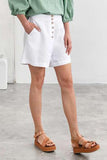 Button Linen Paperbag Short