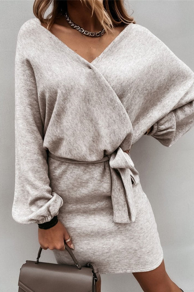 Wait For Me Ribbed Long Sleeve Bodycon - Fashiondia